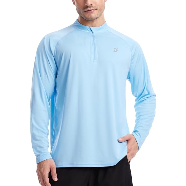 Roadbox Men's UPF 50+ UV Sun Protection Shirts, Quarter Zip